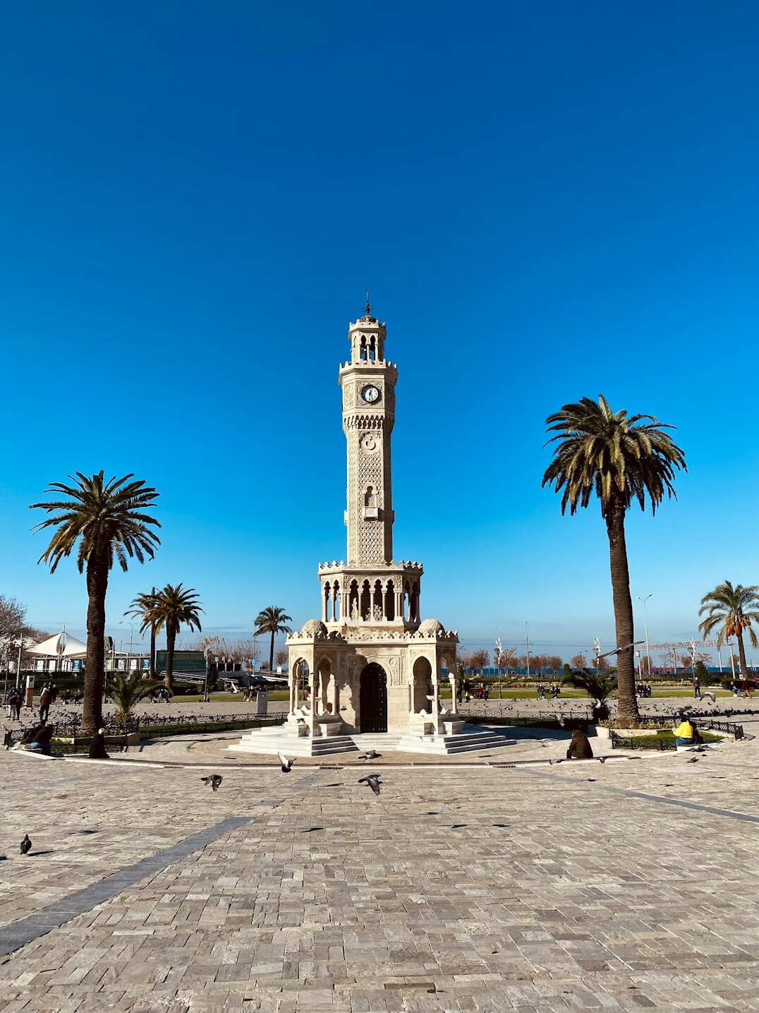 Konak Square with the historic clock tower in Izmir at daytime